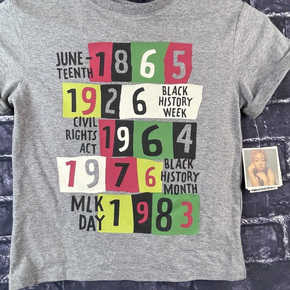 Black History Month X-Small 4/5 Juneteenth MLK Day Civil Rights Short Sleeve Top - Picture 4 of 6